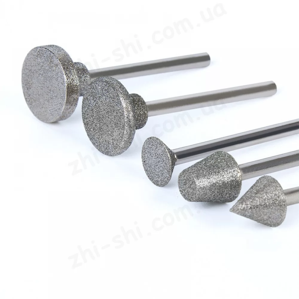Набор алмазных насадок - 50 шт (фрезы, шарошки) для Dremel / гравера - Ø3.17 mm - 120 Grit
